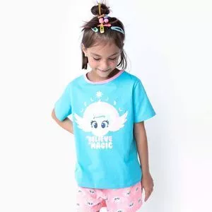 Pijama Infantil Unicórnios<BR>- Azul & Rosa<BR>- Puket