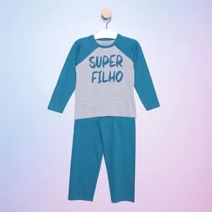 Pijama Infantil Super Filho<BR>- Azul & Cinza<BR>- Bela Notte Pijamas