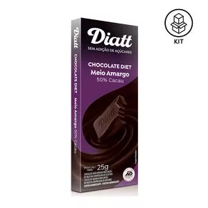 Tablete Diatt<br /> - Chocolate Meio Amargo<br /> - 12 Unidades<br /> - Diatt
