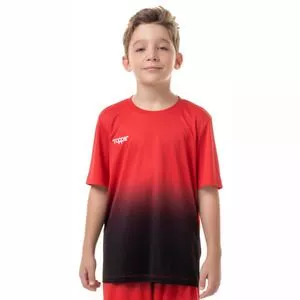 Camiseta Infantil Degradê<BR>- Vermelha & Preta<BR>- Topper