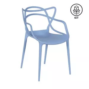 Jogo De Cadeiras Solna<BR>- Azul<BR>- 4Pçs<BR>- Or Design