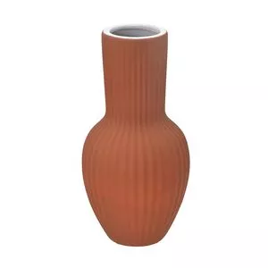 Vaso Decorativo Em Relevo<BR>- Laranja Escuro<BR>- 27x13,5x1,5cm<BR>- Espressione