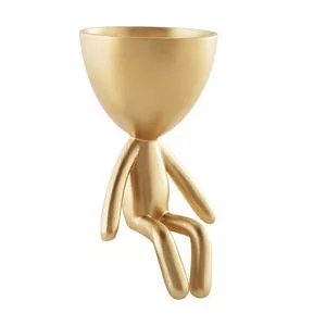 Vaso Decorativo Silhueta<BR>- Dourado<BR>- 18x9,5x11cm<BR>- Mart