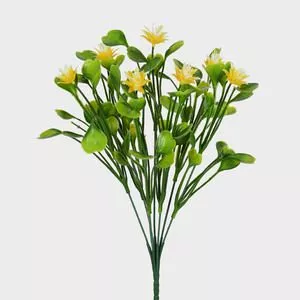 Buquê Decorativo De Proteas<BR>- Verde & Amarelo<BR>- 34x15x15cm<BR>- Grillo