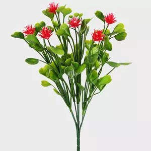 Buquê Decorativo De Proteas<BR>- Vermelho & Verde<BR>- 34x15x15cm<BR>- Grillo