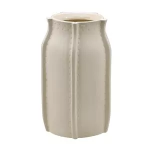 Vaso Decorativo Com Relevos<BR>- Off White<BR>- 27,5xØ17cm<BR>- Espressione