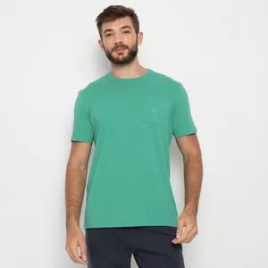 Camiseta Com Bolso<BR>- Verde