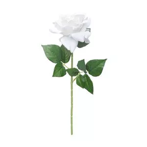 Rosa Decorativa<BR>- Branca & Verde<BR>- 25x14x13cm