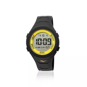 Relógio Digital E714<BR>- Preto & Amarelo<BR>- Everlast
