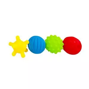 Bolas Sensoriais<BR>- Branca & Vermelha<BR>- 4Pçs<BR>- New Toys