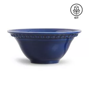 Jogo De Bowls Atenas<BR>- Azul Escuro<BR>- 6Pçs<BR>- 445ml<BR>- Porto Brasil
