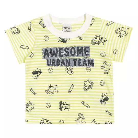 Camiseta Infantil Cachorrinhos- Amarela & Preta