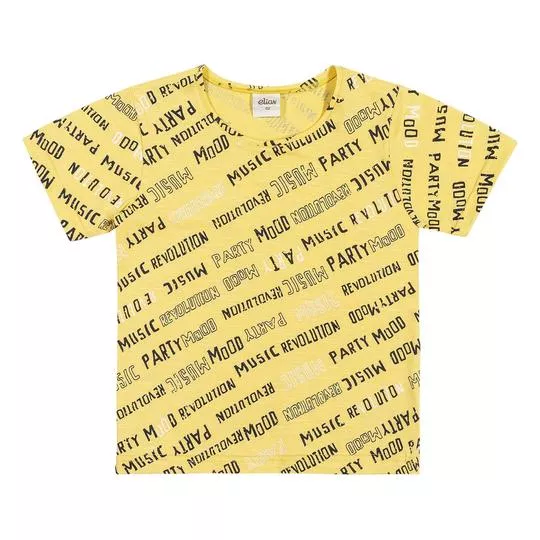 Camiseta Com Inscrições- Amarela & Preta