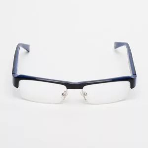 Armação Retangular Para Óculos De Grau<BR>- Preta & Azul Marinho<BR>- Carmim