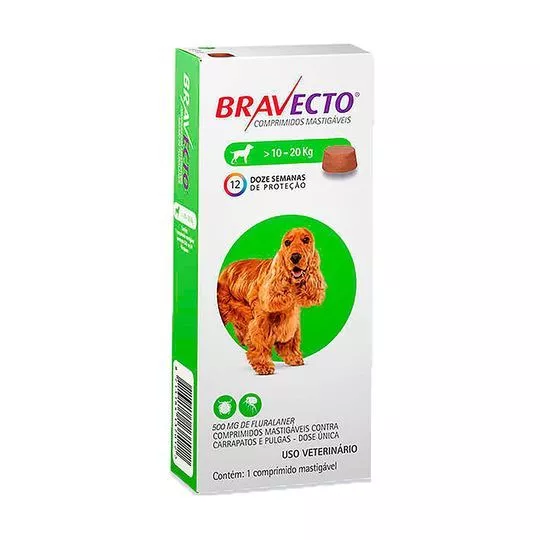 Bravecto 500mg- 1 Comprimido- Uso Oral- Bravecto