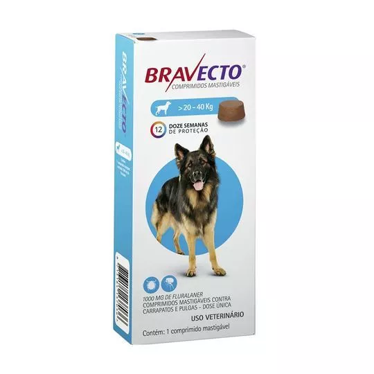 Bravecto 1000mg- 1 Comprimido- Uso Oral- Bravecto