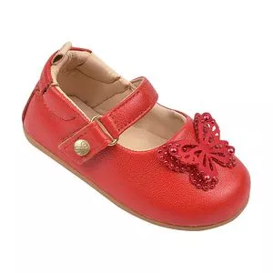 Sapato Boneca Borboleta<BR>- Vermelho<BR>- Luluzinha