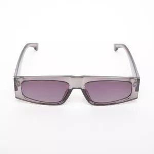 Óculos De Sol Retangular<BR>- Roxo & Cinza