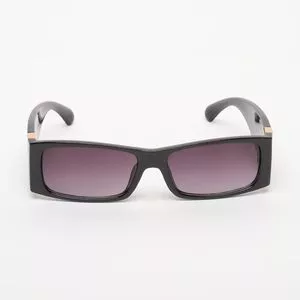 Óculos De Sol Retangular<BR>- Roxo Escuro & Preto
