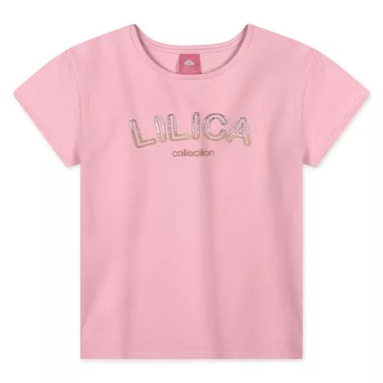 Blusa Infantil Lilica Ripilica®- Rosa & Prateada