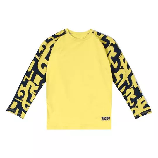 Camiseta Infantil Inscrições- Amarela & Preta