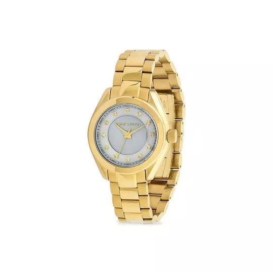 Relógio Analógico 10145LSG/55M- Dourado & Azul Claro- VICTOR-HUGO
