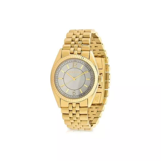 Relógio Analógico 10156LSG/13M- Dourado & Cinza Escuro- VICTOR-HUGO