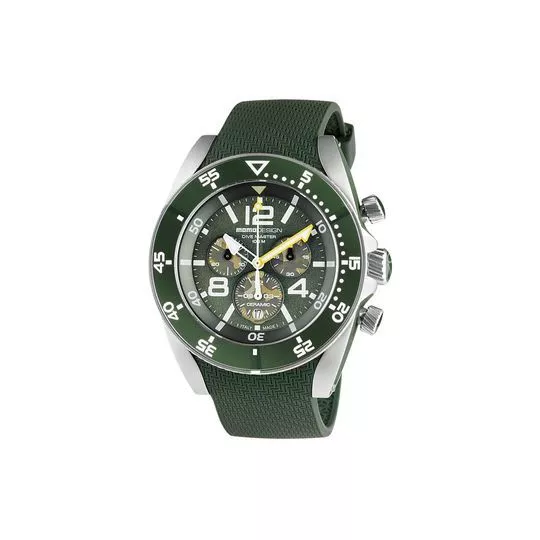 Relógio Analógico MD1281MG-31- Prateado & Verde Militar- MOMODESIGN