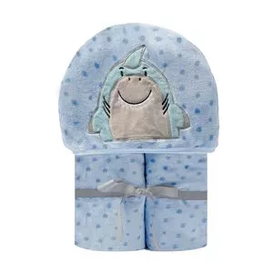 Cobertor Com Capuz<BR>- Azul Claro & Azul<BR>- 110x90cm<BR>- 240x260grs/m²<BR>- Papi