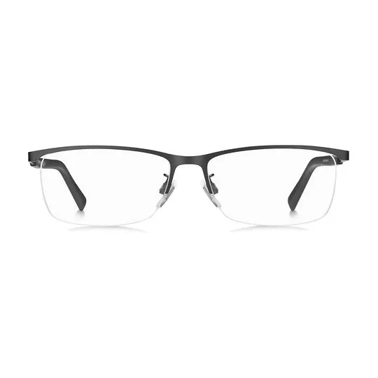 Armação Retangular Para Óculos De Grau- Preta & Cinza Escuro- Tommy Hilfiger