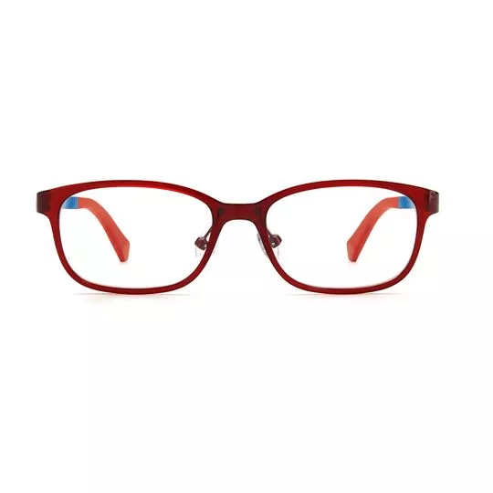 Armação Retangular Para Óculos De Grau- Vermelha & Azul- Polaroid