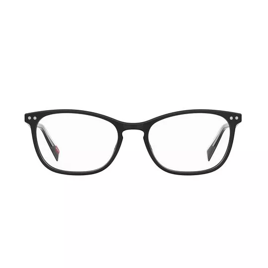 Armação Retangular Para Óculos De Grau- Preta- Levi's