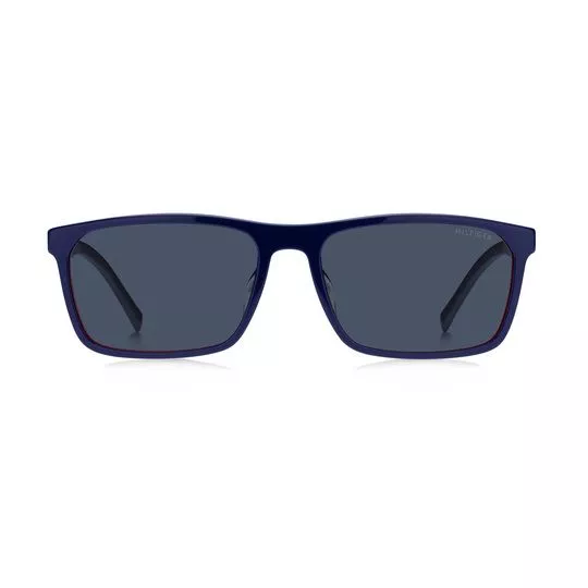 Óculos De Sol Retangular- Azul Marinho & Cinza Escuro- Tommy Hilfiger