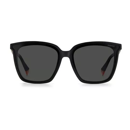 Óculos De Sol Quadrado- Preto & Laranja- Polaroid
