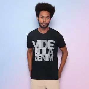 Camiseta Vide Bula® Denim<BR>- Preta & Branca