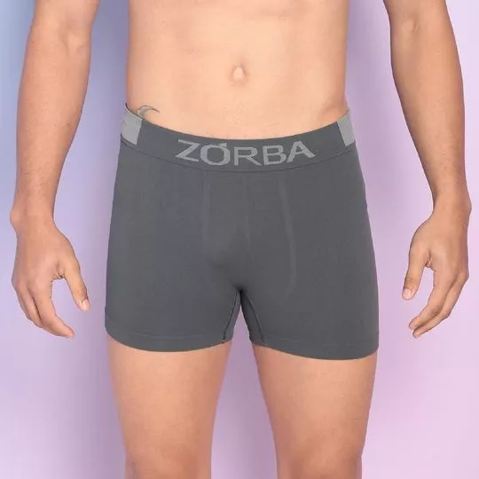 Cueca Boxer Zorba- Cinza Escuro