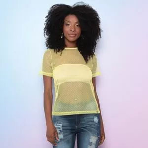 Camiseta Com Top<BR> - Amarela<BR> - Dimy