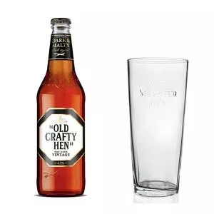Kit De Cerveja E Copo Old Crafty Hen<BR>- Inglaterra, Londres<BR>- 568ml<BR>- 500ml<BR>- Greene King