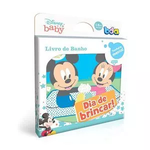Livro De Banho Disney Baby<BR>- Branco & Azul<BR>- 15x14,6x2,25cm<BR>- Toyster