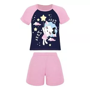 Pijama Infantil Ovelha<BR>- Roxo & Azul Marinho