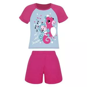 Pijama Infantil Sereia<BR>- Pink & Azul Claro