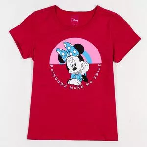 Blusa Infantil Minnie®<BR>- Vermelha & Rosa<BR>- DISNEY
