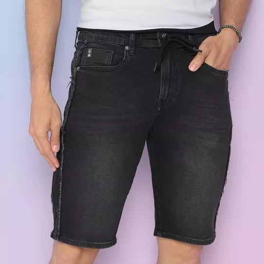 Bermuda Jeans Estonada- Preta