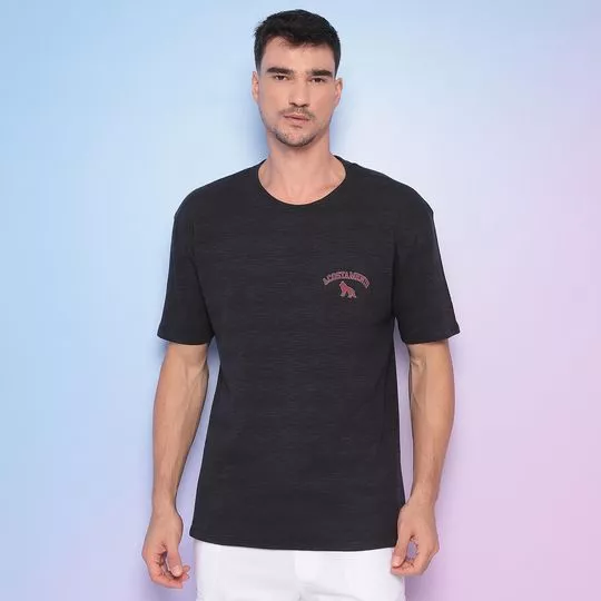 Camiseta Acostamento- Preta & Bordô