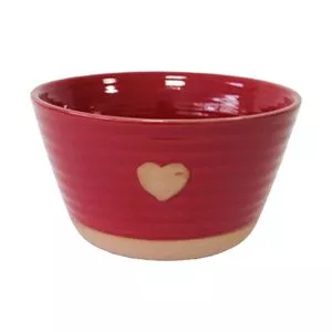 Bowl Heart<BR>- Vermelho & Bege<BR>- Ø12,8cm<BR>- We Design
