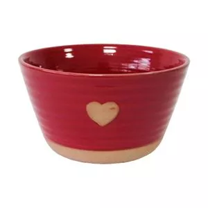 Bowl Heart<BR>- Vermelho & Bege<BR>- Ø12,8cm<BR>- We Design