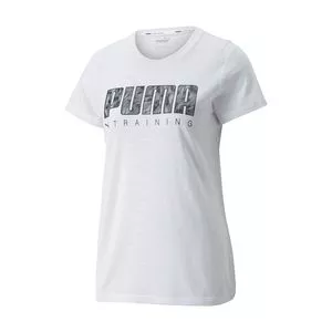 Camiseta Puma®<BR>- Branca & Cinza