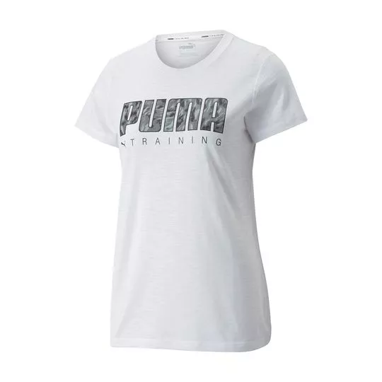 Camiseta Puma®- Branca & Cinza
