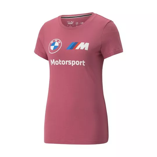 Camiseta BMW Motorsport®- Rosa Escuro & Branca