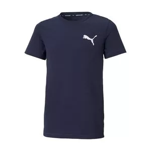 Camiseta Puma®<BR>- Azul Marinho & Branca